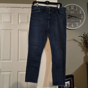 Sam Edelman Women's The Stiletto High Rise Skinny Crop Raw Hem